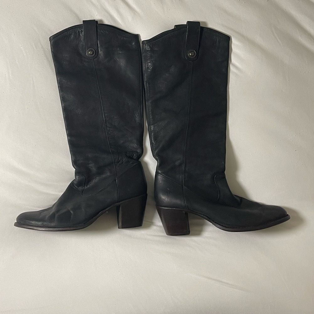 The Frye Company Jackie Button In Black Leather